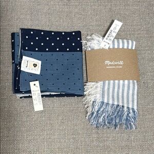 Madewell Polka Dot and Striped Bandana Scarf